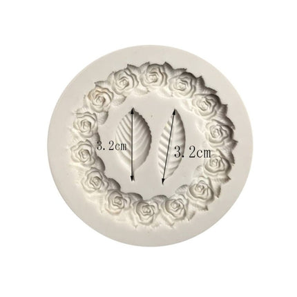 2 PCS Rose Garland Rose Leaf Silicone Fondant Mold Cake Edging Decoration Tool Baking Glue Mold - DealBuddy