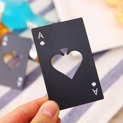 2 PCS Stainless Steel Bottle Beer Opener Poker Playing Card Spades Soda Bottle Cap Opener - DealBuddy