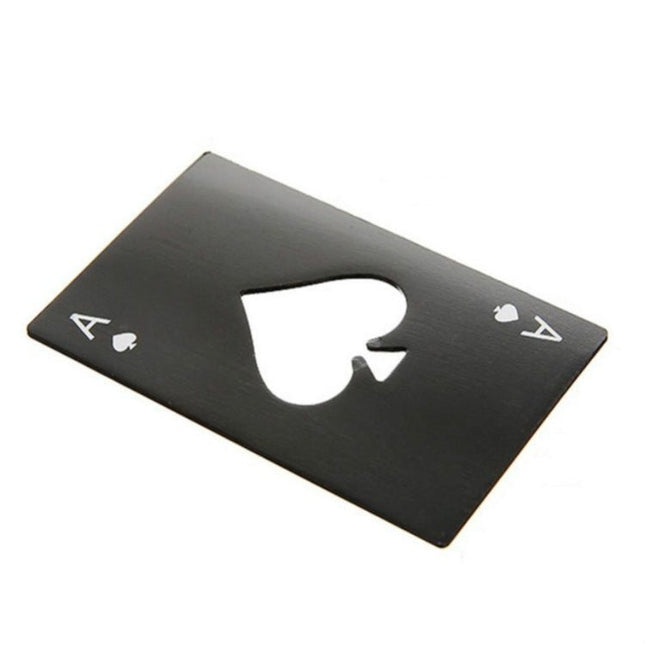 2 PCS Stainless Steel Bottle Beer Opener Poker Playing Card Spades Soda Bottle Cap Opener - DealBuddy