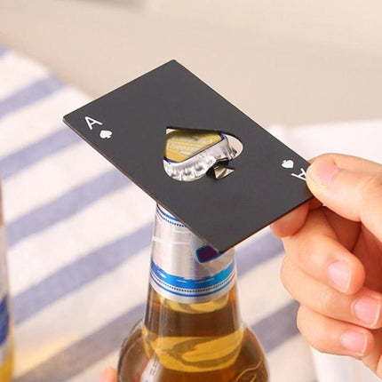 2 PCS Stainless Steel Bottle Beer Opener Poker Playing Card Spades Soda Bottle Cap Opener - DealBuddy