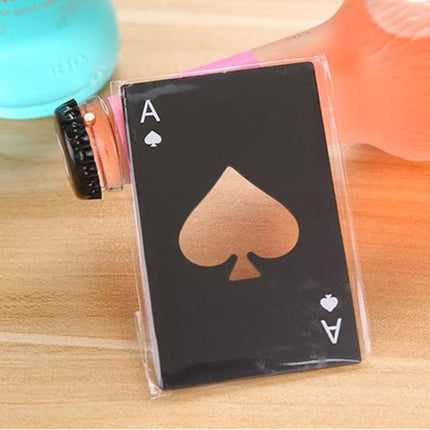 2 PCS Stainless Steel Bottle Beer Opener Poker Playing Card Spades Soda Bottle Cap Opener - DealBuddy