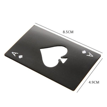 2 PCS Stainless Steel Bottle Beer Opener Poker Playing Card Spades Soda Bottle Cap Opener - DealBuddy