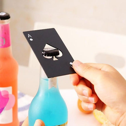 2 PCS Stainless Steel Bottle Beer Opener Poker Playing Card Spades Soda Bottle Cap Opener - DealBuddy