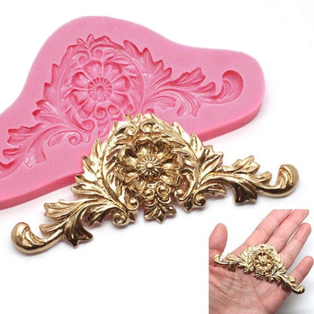 2 PCS Vintage Embossed Fondant Silicone Mold Court Lace Flower Vine DOY Baking Cake Tool - DealBuddy