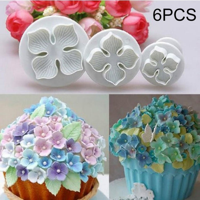 2 Set Silicone Hydrangea Fondant Cake Decorating Flower Blossom Mold - DealBuddy