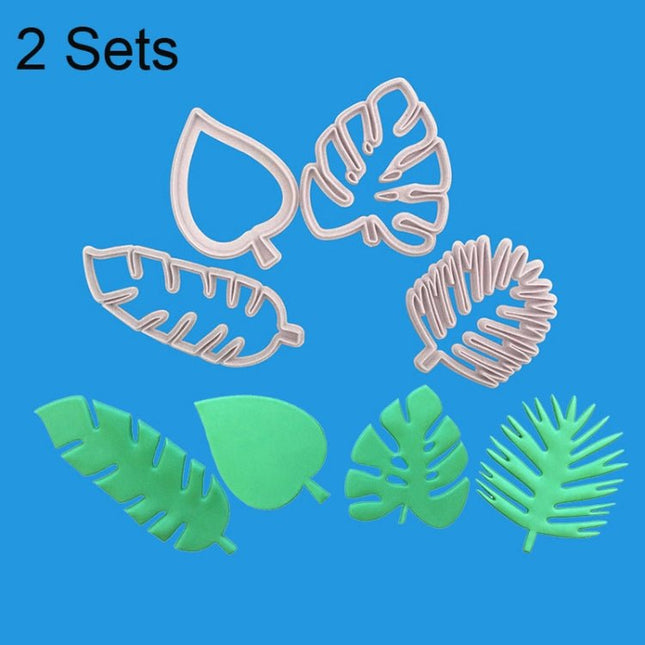 2 Sets 4 In 1 Tropical Leaf Fondant Cake Mold Cookie Mold - DealBuddy