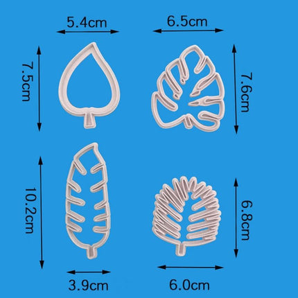 2 Sets 4 In 1 Tropical Leaf Fondant Cake Mold Cookie Mold - DealBuddy