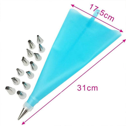 2 Sets Reusable Silicone Pastry Bag Cake Decorating Tools with 16 Nozzles Tips - DealBuddy