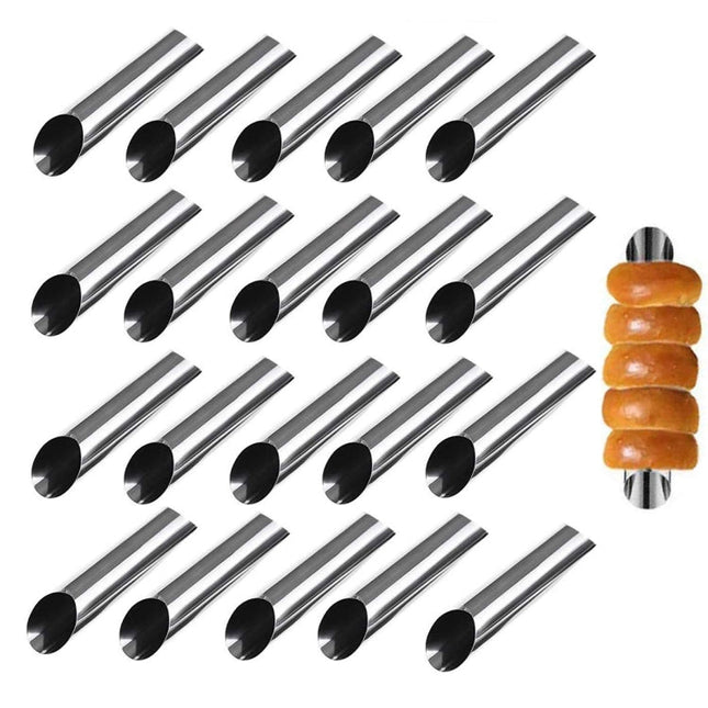 20 PCS Oblique Double - Head Stainless Steel Large Spiral Tube Non - Stick Croissant Mold Croissant Tool - DealBuddy