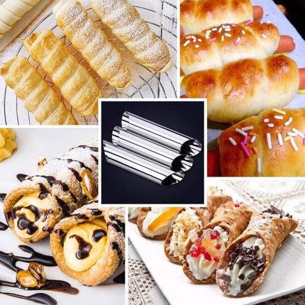 20 PCS Oblique Double - Head Stainless Steel Large Spiral Tube Non - Stick Croissant Mold Croissant Tool - DealBuddy