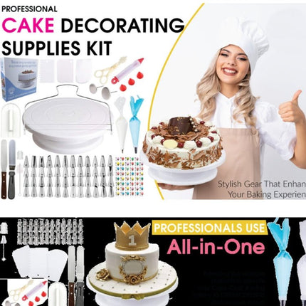 205 in 1 Cake Decorating Turntable Set Cake Decorating Mouth Baking Utensils - DealBuddy