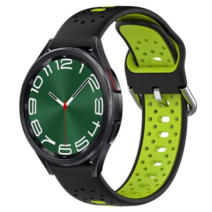 20mm Breathable Two-Color Silicone Watch Band, For Samsung Galaxy Watch 6 40mm, For Samsung Galaxy Watch 6 Classic 43mm - DealBuddy