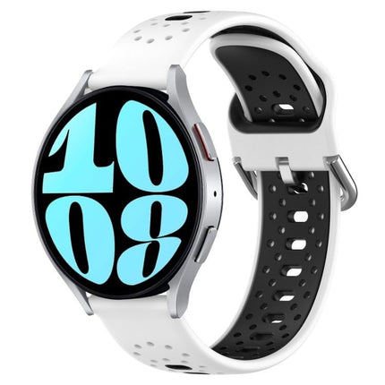 20mm Breathable Two-Color Silicone Watch Band, For Samsung Galaxy Watch 6 40mm, For Samsung Galaxy Watch 6 Classic 43mm - DealBuddy