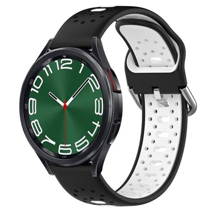 20mm Breathable Two-Color Silicone Watch Band, For Samsung Galaxy Watch 6 40mm, For Samsung Galaxy Watch 6 Classic 43mm - DealBuddy