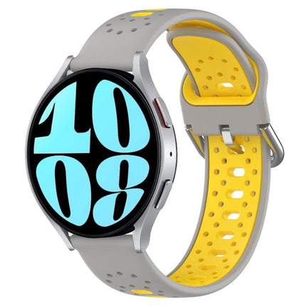 20mm Breathable Two-Color Silicone Watch Band, For Samsung Galaxy Watch 6 40mm, For Samsung Galaxy Watch 6 Classic 43mm - DealBuddy