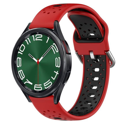 20mm Breathable Two-Color Silicone Watch Band, For Samsung Galaxy Watch 6 Classic 47mm, For Samsung Galaxy Watch 5 44mm, For Samsung Galaxy Watch 5 40mm - DealBuddy