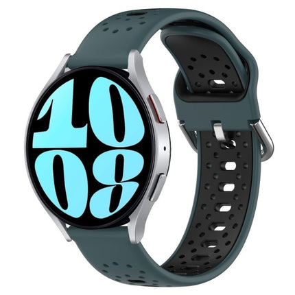 20mm Breathable Two-Color Silicone Watch Band, For Samsung Galaxy Watch Active 2 44mm, For Samsung Galaxy Watch 42mm, For Samsung Galaxy Watch 6 44mm - DealBuddy