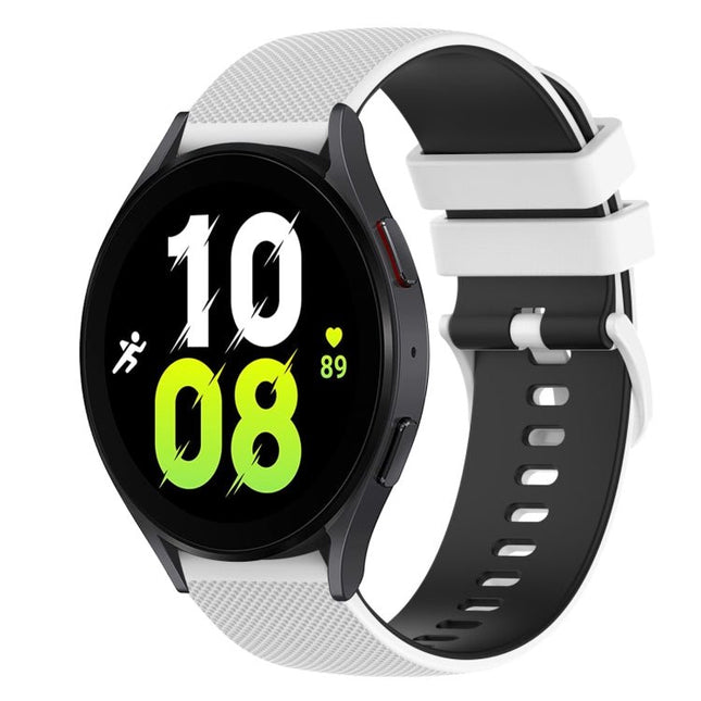 20mm Checkered Two - Color Silicone Watch Band, For Samsung Galaxy Watch5 40mm, For Samsung Galaxy Watch4 Classic 42mm, For Samsung Galaxy Watch4 Classic 46mm, For Samsung Galaxy Watch3 41mm - DealBuddy