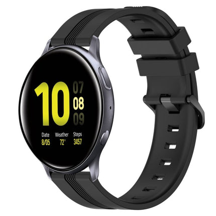 20mm Concave Striped Slicone Watch Band, For Samsung Galaxy Watch Active 2 40mm, For Samsung Galaxy Watch Active 2 44mm, For Samsung Galaxy Watch 42mm, For Samsung Galaxy Watch 6 44mm - DealBuddy