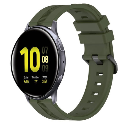 20mm Concave Striped Slicone Watch Band, For Samsung Galaxy Watch Active 2 40mm, For Samsung Galaxy Watch Active 2 44mm, For Samsung Galaxy Watch 42mm, For Samsung Galaxy Watch 6 44mm - DealBuddy