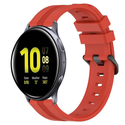 20mm Concave Striped Slicone Watch Band, For Samsung Galaxy Watch Active 2 40mm, For Samsung Galaxy Watch Active 2 44mm, For Samsung Galaxy Watch 42mm, For Samsung Galaxy Watch 6 44mm - DealBuddy