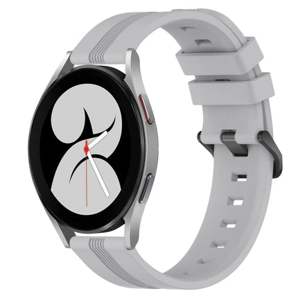 20mm Concave Striped Slicone Watch Band, For Samsung Galaxy Watch4 44mm, For Samsung Galaxy Watch4 40mm, For Samsung Galaxy Watch 4 Classic 42mm, For Samsung Galaxy Watch 4 Classic 46mm - DealBuddy