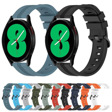 20mm Concave Striped Slicone Watch Band, For Samsung Galaxy Watch4 44mm, For Samsung Galaxy Watch4 40mm, For Samsung Galaxy Watch 4 Classic 42mm, For Samsung Galaxy Watch 4 Classic 46mm - DealBuddy
