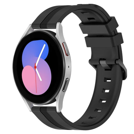 20mm Concave Striped Slicone Watch Band, For Samsung Galaxy Watch5 44mm, For Samsung Galaxy Watch 6 Classic 47mm, For Samsung Galaxy Watch5 40mm, For Samsung Galaxy Watch5 Pro 45mm - DealBuddy