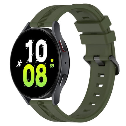 20mm Concave Striped Slicone Watch Band, For Samsung Galaxy Watch5 44mm, For Samsung Galaxy Watch 6 Classic 47mm, For Samsung Galaxy Watch5 40mm, For Samsung Galaxy Watch5 Pro 45mm - DealBuddy