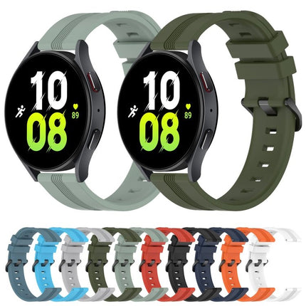20mm Concave Striped Slicone Watch Band, For Samsung Galaxy Watch5 44mm, For Samsung Galaxy Watch 6 Classic 47mm, For Samsung Galaxy Watch5 40mm, For Samsung Galaxy Watch5 Pro 45mm - DealBuddy