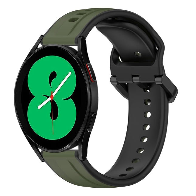 20mm Convex Loop Two-Color Silicone Watch Band, For Samsung Galaxy Watch 4 44mm, For Samsung Galaxy Watch 4 40mm, For Samsung Galaxy Watch 4 Classic 42mm, For Samsung Galaxy Watch 4 Classic 46mm - DealBuddy