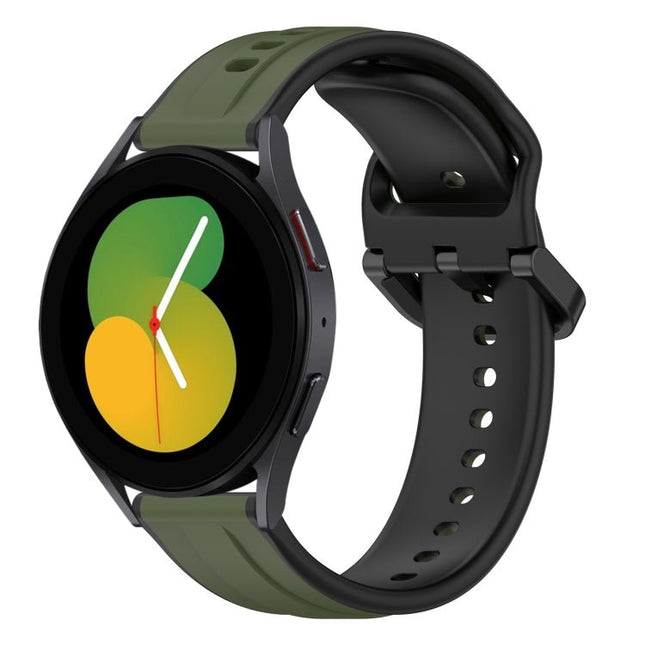 20mm Convex Loop Two-Color Silicone Watch Band, For Samsung Galaxy Watch 5 44mm, For Samsung Galaxy Watch 6 Classic 47mm, For Samsung Galaxy Watch 5 40mm, For Samsung Galaxy Watch 5 Pro 45mm - DealBuddy