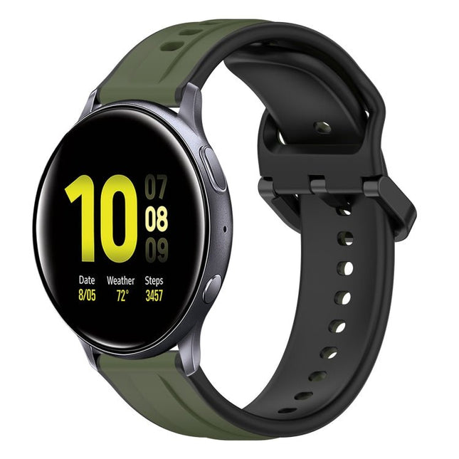 20mm Convex Loop Two-Color Silicone Watch Band, For Samsung Galaxy Watch Active 2 40mm, For Samsung Galaxy Watch Active 2 44mm, For Samsung Galaxy Watch 42mm, For Samsung Galaxy Watch 6 44mm - DealBuddy