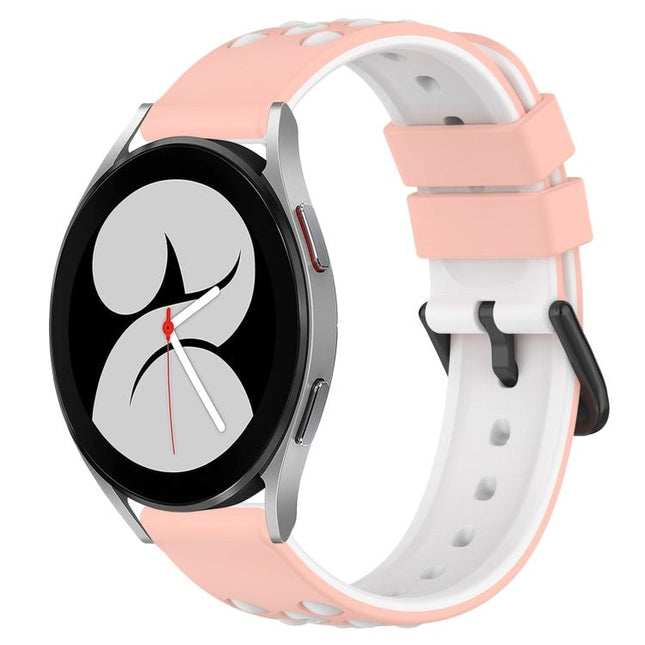 20mm Two - Color Porous Silicone Watch Band, For Samsung Galaxy Watch4 40mm, For Samsung Galaxy Watch4 Classic 42mm, For Samsung Galaxy Watch4 Classic 46mm, For Samsung Galaxy Watch Active2 40mm - DealBuddy