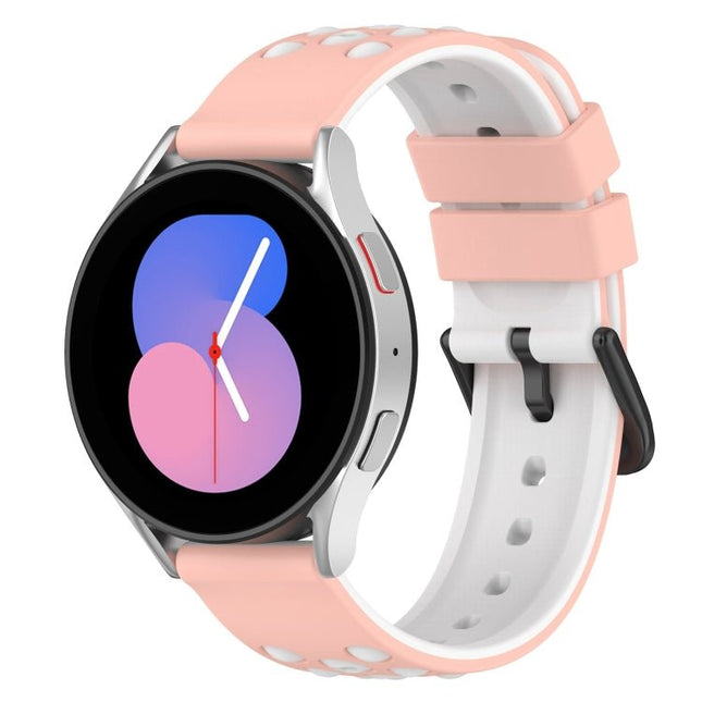 20mm Two - Color Porous Silicone Watch Band, For Samsung Galaxy Watch5 44mm, For Samsung Galaxy Watch5 40mm, For Samsung Galaxy Watch5 Pro 45mm, For Samsung Galaxy Watch4 44mm - DealBuddy
