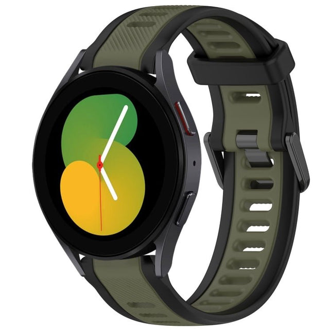20mm Two Color Textured Silicone Watch Band, For Samsung Galaxy Watch 5 40mm, For Samsung Galaxy Watch 4 44mm, For Samsung Galaxy Watch 4 40mm, For Samsung Galaxy Watch 4 Classic 46mm - DealBuddy