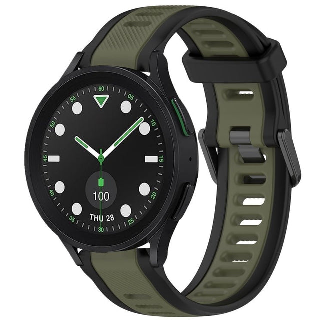 20mm Two Color Textured Silicone Watch Band, For Samsung Galaxy watch 5 Pro Golf Edition, For Samsung Galaxy watch 5 Golf Edition, For Samsung Galaxy Watch 5 44mm, For Samsung Galaxy Watch 5 Pro 45mm - DealBuddy