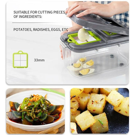 22 in 1 Multifunctional Food Chopper Grater Onion Dicer Veggie Cutter with 13 Stainless Steel Blades - DealBuddy