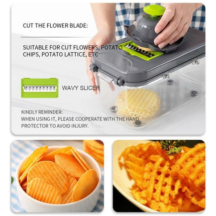 22 in 1 Multifunctional Food Chopper Grater Onion Dicer Veggie Cutter with 13 Stainless Steel Blades - DealBuddy