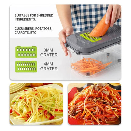 22 in 1 Multifunctional Food Chopper Grater Onion Dicer Veggie Cutter with 13 Stainless Steel Blades - DealBuddy