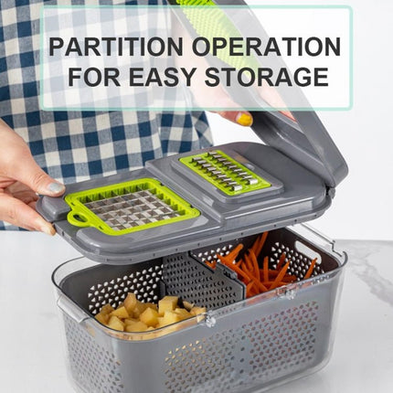 22 in 1 Multifunctional Food Chopper Grater Onion Dicer Veggie Cutter with 13 Stainless Steel Blades - DealBuddy