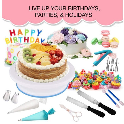220 in 1 Cake Turntable Decorating Nozzle Set Baking Tool Fondant Mold Set - DealBuddy