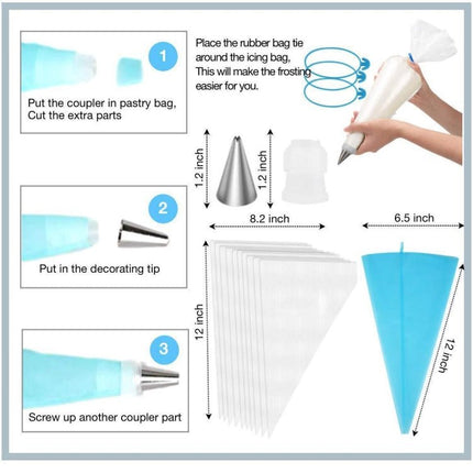 220 in 1 Cake Turntable Decorating Nozzle Set Baking Tool Fondant Mold Set - DealBuddy