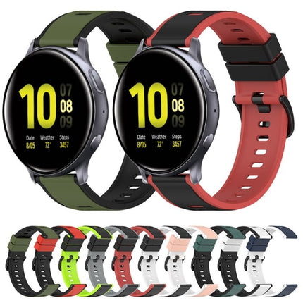22mm Two - Color Silicone Watch Band, For Samsung Galaxy Watch Active2 44mm, For Samsung Galaxy Watch 42mm - DealBuddy