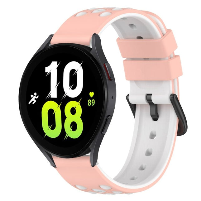 22mm Two - Color Silicone Watch Band, For Samsung Galaxy Watch5 44mm, For Samsung Galaxy Watch5 40mm, For Samsung Galaxy Watch5 Pro 45mm, For Samsung Galaxy Watch4 44mm - DealBuddy