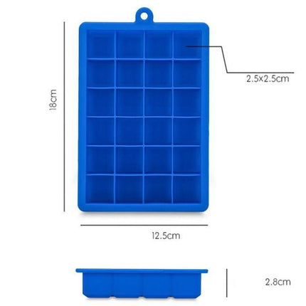 24 Grids Silicone Ice Cube Tray Molds Square Shape Ice Cube Maker Fruit Popsicle Ice Cream Mold - DealBuddy