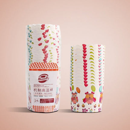 24pcs / Pack Round Lamination Cake Cup Muffin Cases Chocolate Cupcake Liner Baking Cup, Size: 7 x 6 x 5.5cm, Random Color Delivery - DealBuddy