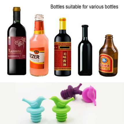 2pcs Creative Bird Style Silicone Wine Beer Condiments Bottle Stopper Random Color Delivery - DealBuddy