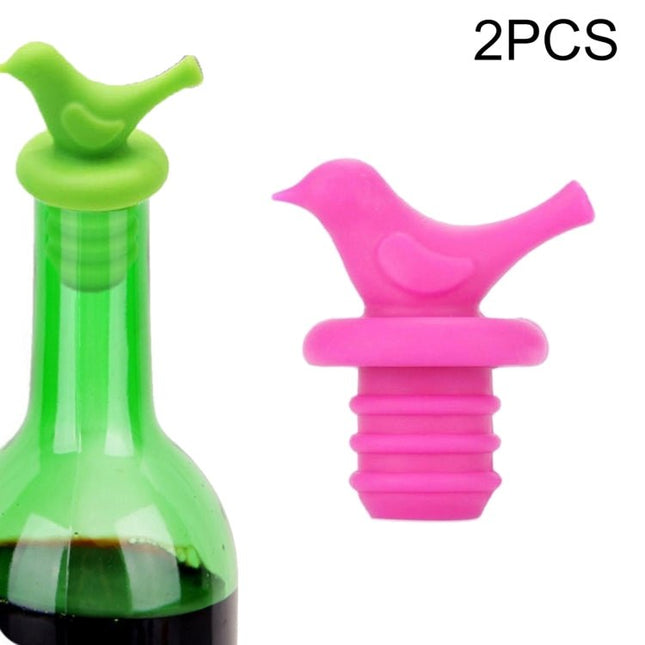 2pcs Creative Bird Style Silicone Wine Beer Condiments Bottle Stopper Random Color Delivery - DealBuddy