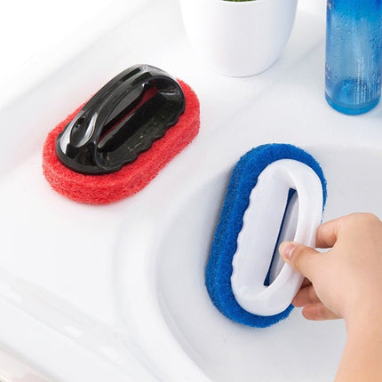 2pcs Decontamination Sponge Hard Bottom Cleaning Brushes Dry and Wet Cleaning Brush for Kitchen / Cooking Bench / Bathroom / Bathtub , Random Color Delivery - DealBuddy